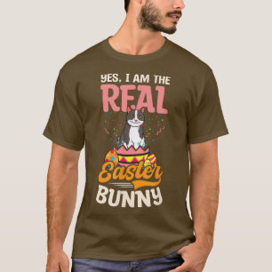 I'm The Real Easter Bunny Design Easter Cat T-Shirt
