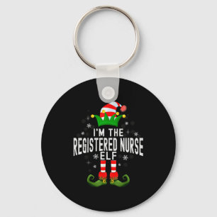 I'm The Registered Nurse Elf Christmas Family Pjs Key Ring