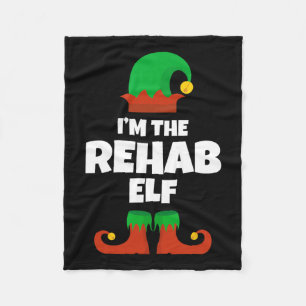 I'm The Rehab Elf Family Pajama Christmas Funny Nu Fleece Blanket