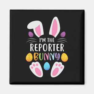 I'm The Reporter Bunny Funny Easter Day Rabbit  Magnet