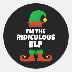 I'm The Ridiculous Elf Family Pajama Christmas Fun Classic Round Sticker