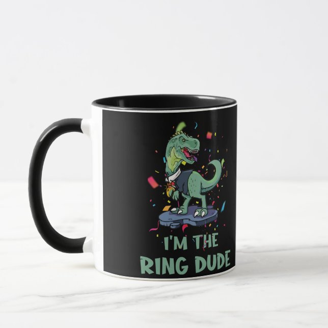 I'm The Ring Dude Bearer T-Rex Dinosaur Wedding Mug (Left)