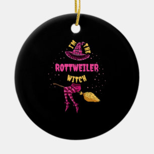 Im The Rottweiler Witch Halloween Matching Ceramic Tree Decoration
