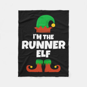 I'm The Runner Elf Family Pajama Christmas Funny R Fleece Blanket