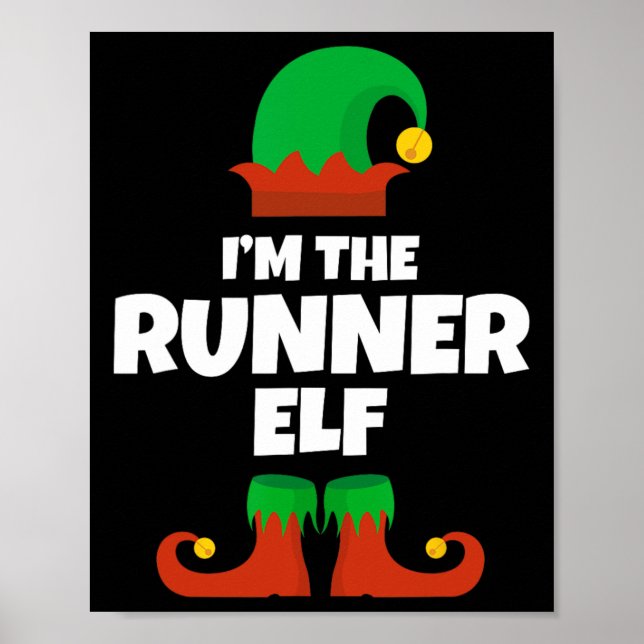 I'm The Runner Elf Family Pajama Christmas Funny R Poster (Front)