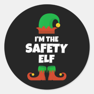 I'm The Safety Elf Family Pajama Christmas Funny Classic Round Sticker