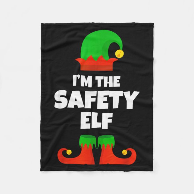 I'm The Safety Elf Family Pajama Christmas Funny  Fleece Blanket (Front)