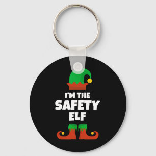 I'm The Safety Elf Family Pajama Christmas Funny  Key Ring