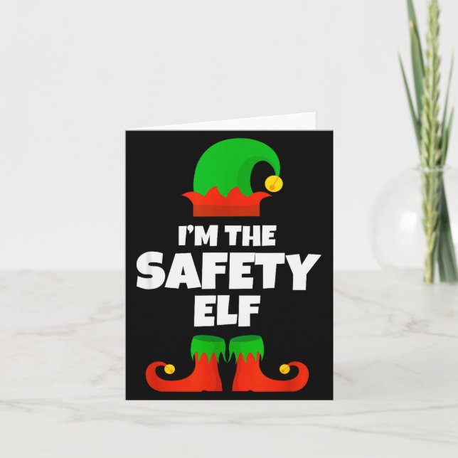 I'm The Safety Elf Family Pajama Christmas Officer Card (Front)