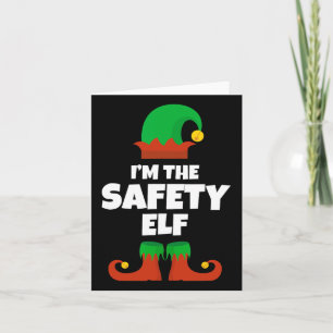 I'm The Safety Elf Family Pajama Christmas Officer Card