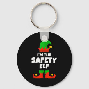I'm The Safety Elf Family Pajama Christmas Officer Key Ring