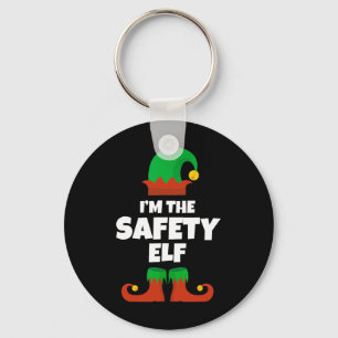 I'm The Safety Elf Family Pajama Christmas Officer Key Ring