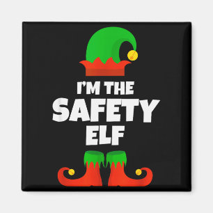 I'm The Safety Elf Family Pajama Christmas Officer Magnet