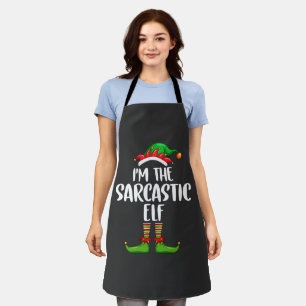 I'm The Sarcastic Elf Shirt Matching Family Group Apron