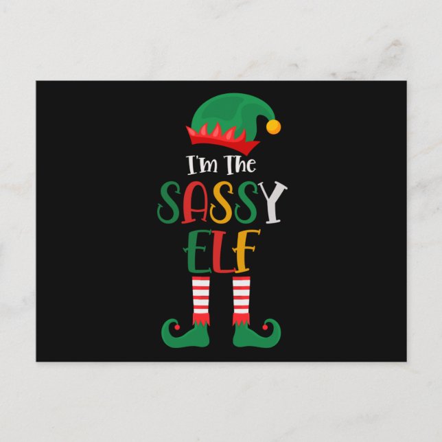 Im The Sassy Elf Matching Christmas 2021 Postcard (Front)