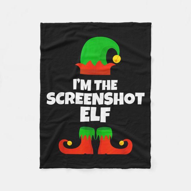 I'm The Screenshot Elf Family Pajama Christmas Fun Fleece Blanket (Front)