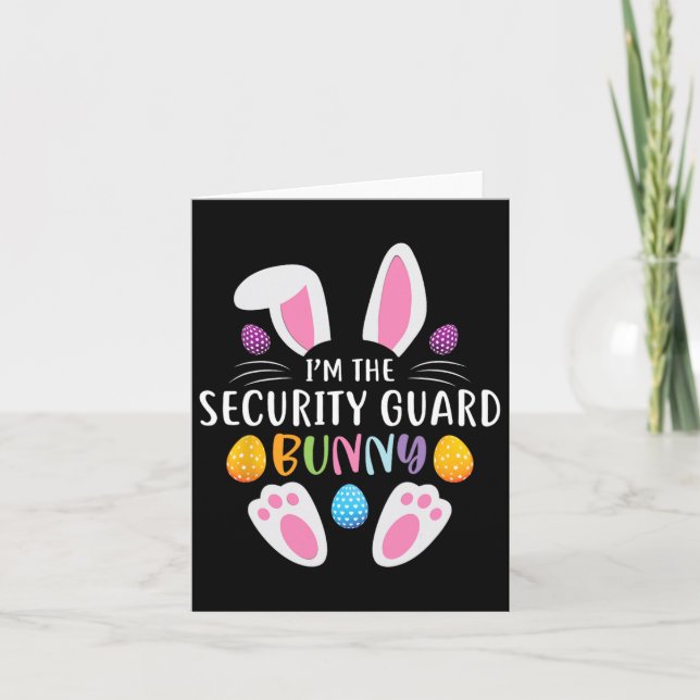 I'm The Security Guard Bunny Funny Easter Day Rabb Card (Front)
