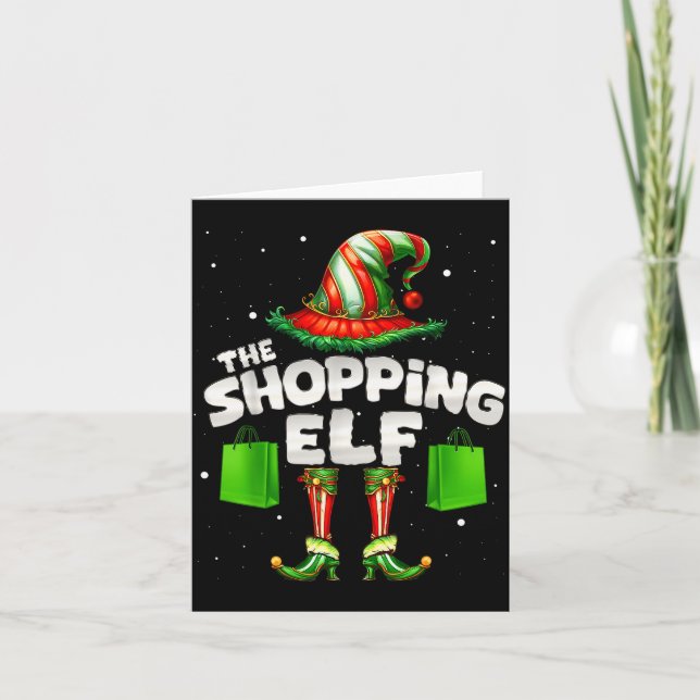 I'm The Shopng Elf Family Matching Group Christmas Card (Front)