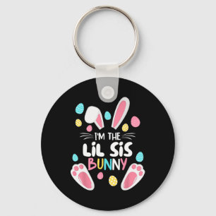 I'm The Sister Bunny Lil Sis Matching Family Easte Key Ring