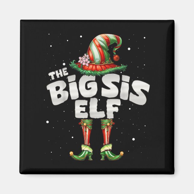 I'm The Sister Elf Family Matching Group Christmas Magnet (Front)
