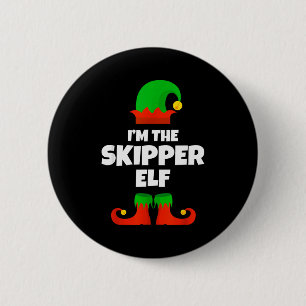 I'm The Skipper Elf Family Pajama Christmas Funny  6 Cm Round Badge