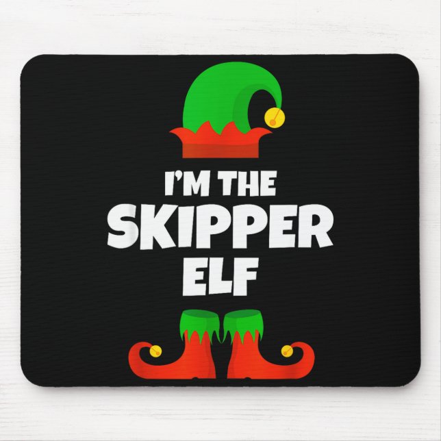I'm The Skipper Elf Family Pajama Christmas Funny  Mouse Mat (Front)