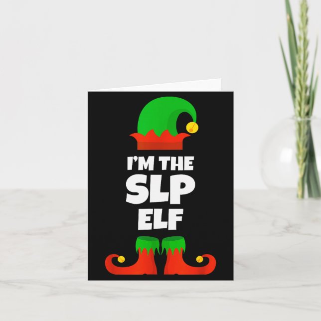 I'm The Slp Elf Family Pajama Christmas Speech Lan Card (Front)