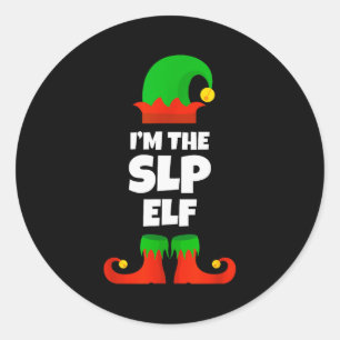I'm The Slp Elf Family Pajama Christmas Speech Lan Classic Round Sticker
