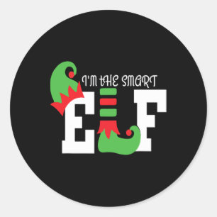 I'm The Smart Elf Matching Family Christmas Funny Classic Round Sticker