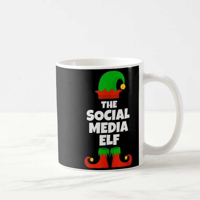 I'm The Social Media Elf Family Pajama Christmas F Coffee Mug (Right)