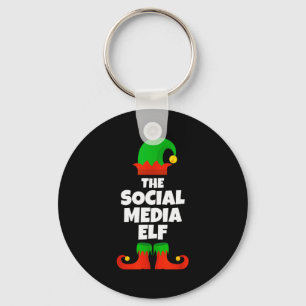 I'm The Social Media Elf Family Pajama Christmas F Key Ring