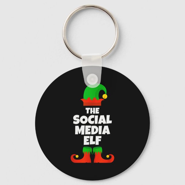 I'm The Social Media Elf Family Pajama Christmas F Key Ring (Front)