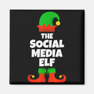 I'm The Social Media Elf Family Pajama Christmas F Magnet