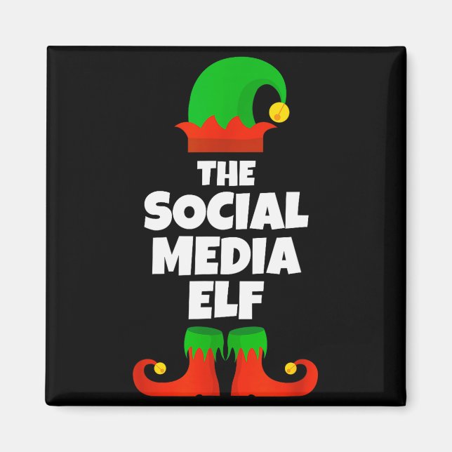 I'm The Social Media Elf Family Pajama Christmas F Magnet (Front)