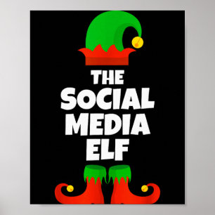I'm The Social Media Elf Family Pajama Christmas F Poster