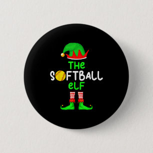I'm The Softball Elf Christmas Family Matching Paj 6 Cm Round Badge