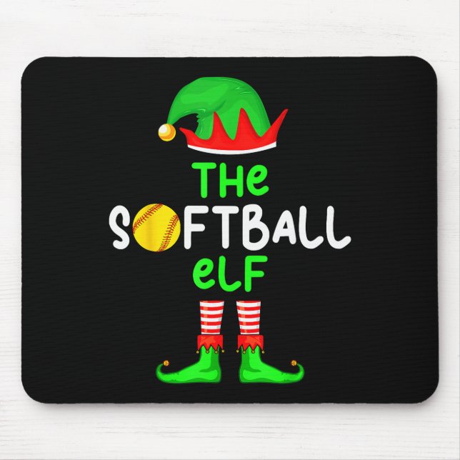 I'm The Softball Elf Christmas Family Matching Paj Mouse Mat (Front)