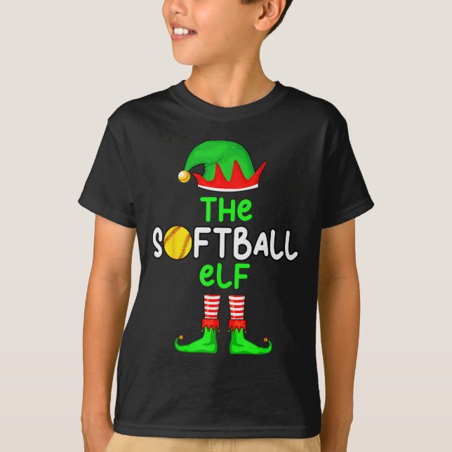 I'm The Softball Elf Christmas Family Matching Paj T-Shirt (Front)