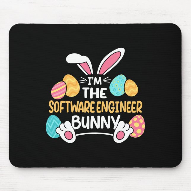 Im The Software Engineer Bunny Developer Easter  Mouse Mat (Front)