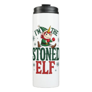 Im The Stoned Elf Vintage Christmas Dabbing Unicor Thermal Tumbler
