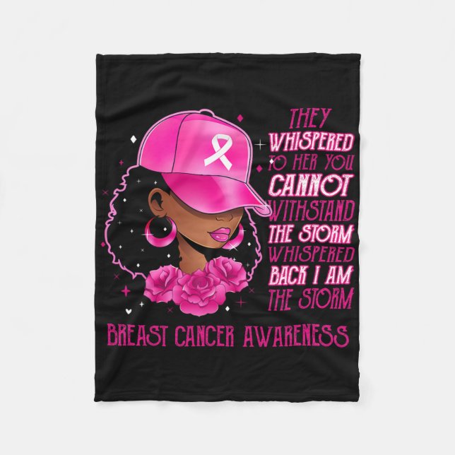 I'm The Storm Black Women Breast Cancer Survivor P Fleece Blanket (Front)