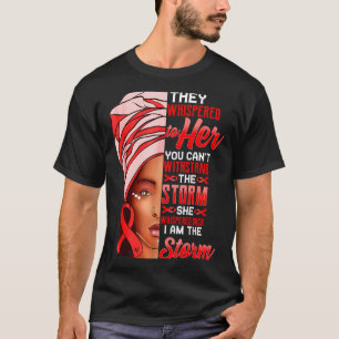 Im The Storm Black Women Heart Disease Sparkle Red T-Shirt