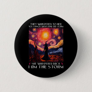 I'm The Storm Breast Cancer Witch Halloween Starry 6 Cm Round Badge