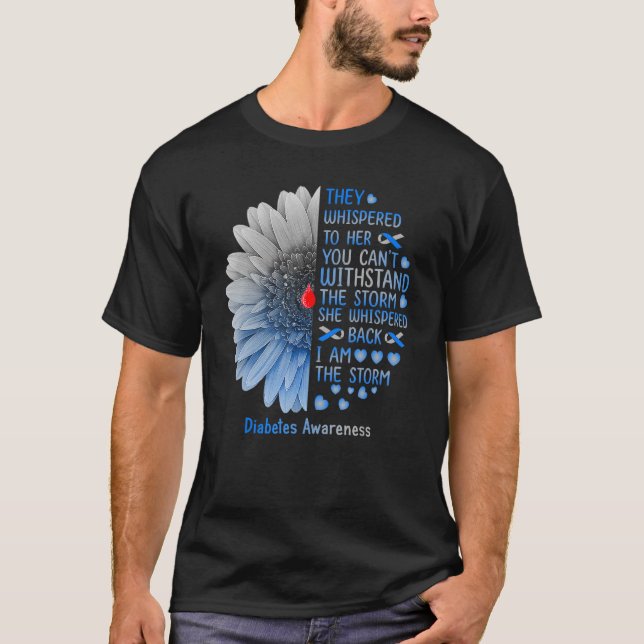 I'm The Storm Diabetes Awareness Blue & Gray Ribbo T-Shirt (Front)