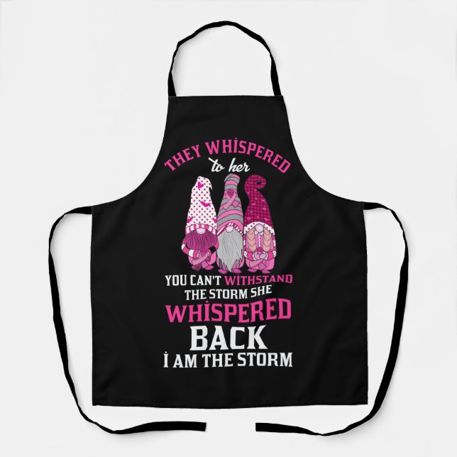 I'm The Storm Gnome Breast Cancer Month Warrior Pi Apron (Front)
