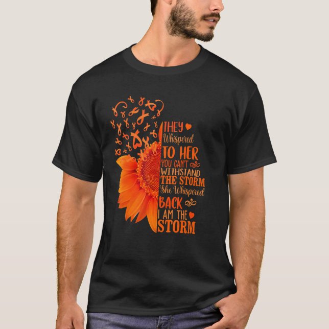 I'm The Storm Leukaemia Awareness Sunflower Orange T-Shirt (Front)