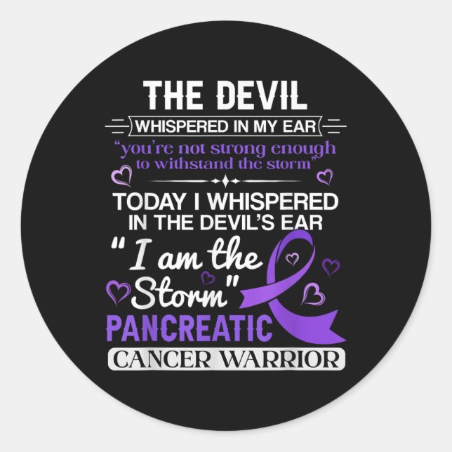 Im The Storm Pancreatic Cancer Awareness  Classic Round Sticker (Front)