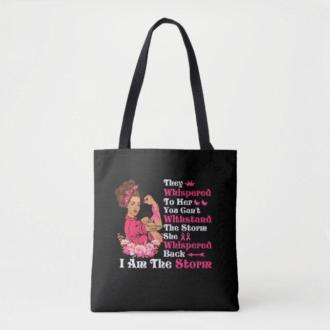 I'm The Storm Strong Women Breast Cancer Warrior Tote Bag (Front)