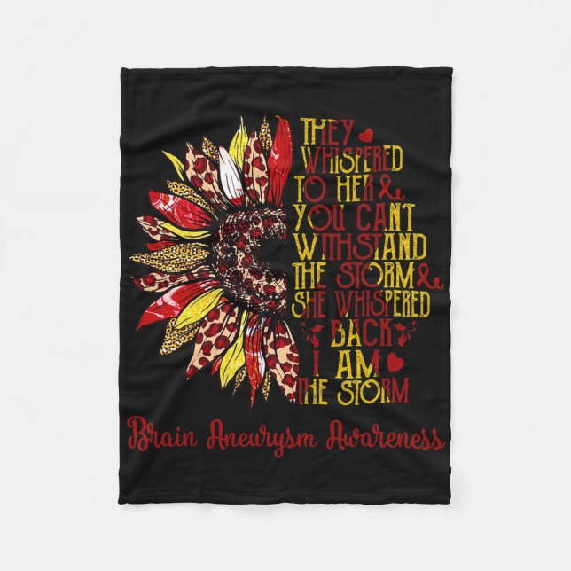 I'm The Storm Sunflower Leopard Brain Aneurysm War Fleece Blanket (Front)