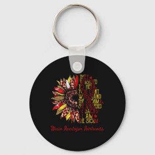 I'm The Storm Sunflower Leopard Brain Aneurysm War Key Ring